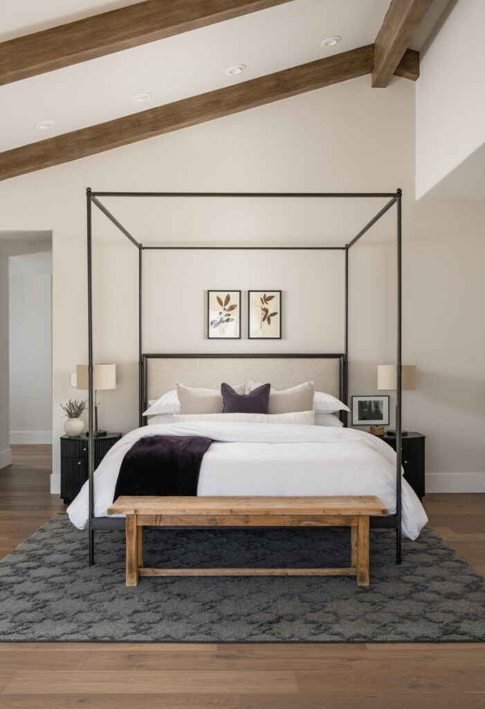 canopy bed in a luxury home in santa ynez